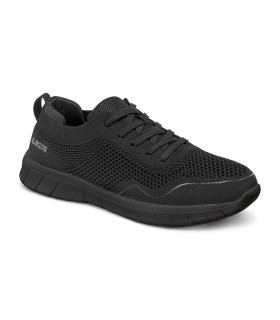 Zapato Sport LATT Unisex Negro Suela negra. Cordones. Punto. Ultraligero