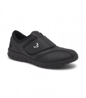 Zapato Unisex Negro Ajustable Velcro. Microfibra