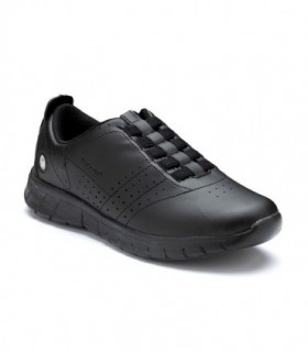 Zapato Sport Unisex Negro Ajuste Elástico. Microfibra con Agujeros
