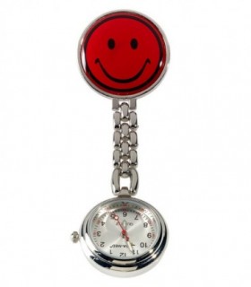 Reloj Clip Smiley Unisex Rojo