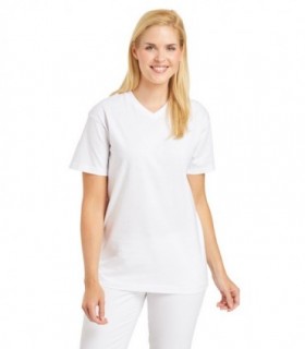 Camiseta Cuello Pico Unisex Blanco
